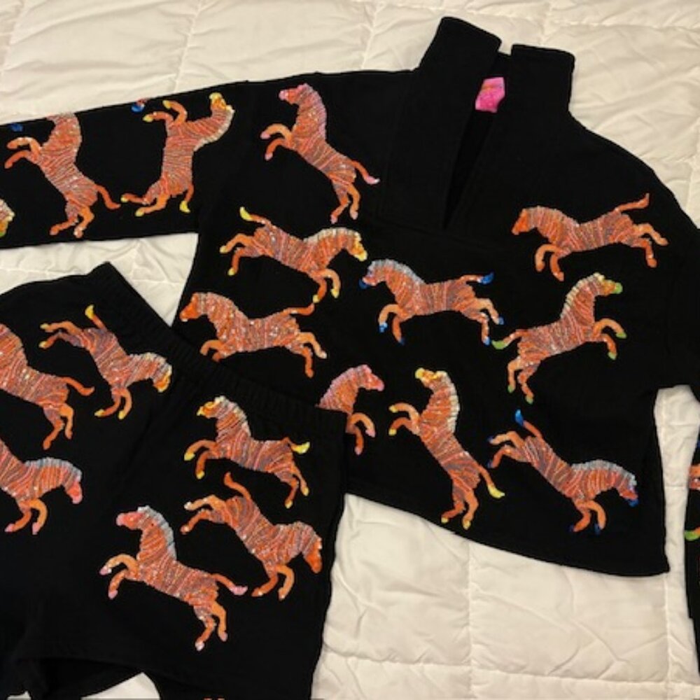 QUEEN OF SPARKLES ZEBRA SET EUC